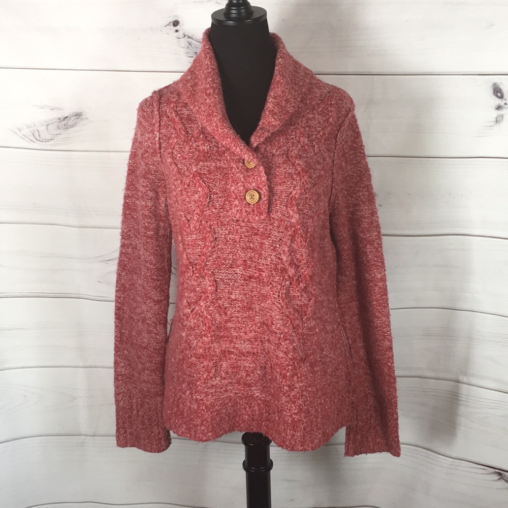 Columbia Women's V-Neck Sweater in Red